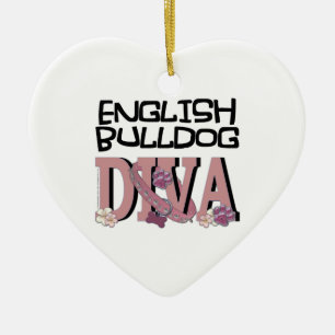 English Bulldog DIVA Ceramic Ornament