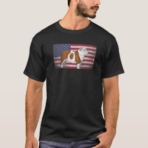 English Bulldog Dog 4th Of July American Flag Amer T-Shirt