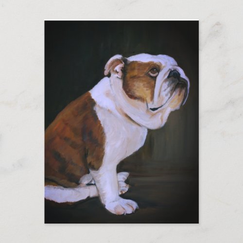 English Bulldog Dog Art Postcard