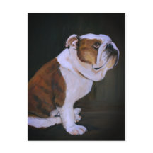 English Bulldog Dog Art Postcard