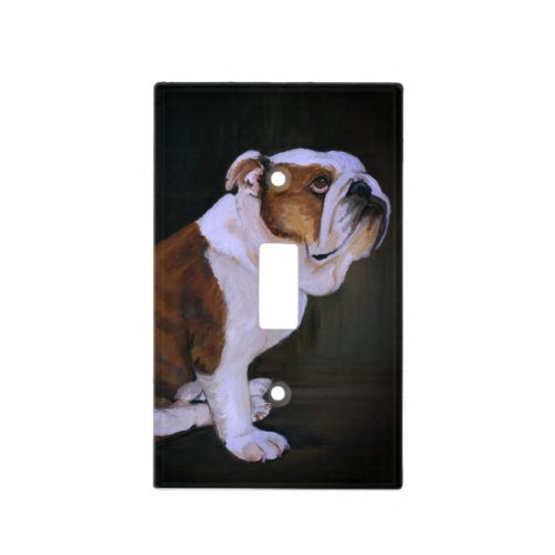 English Bulldog Dog Art Single Light Switch Cover