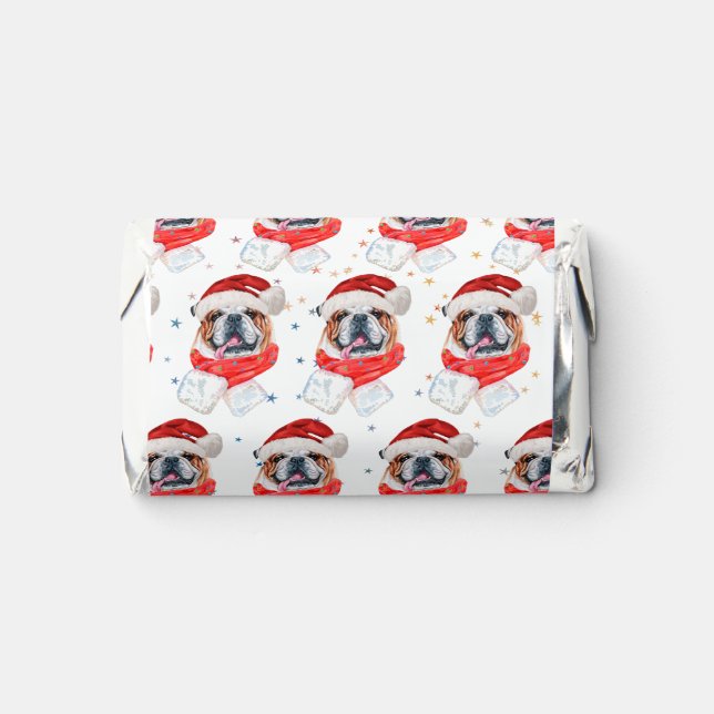 English Bulldog Dog Breed Christmas Hershey's Miniatures (Front)