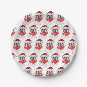English Bulldog Dog Breed Christmas Paper Plates