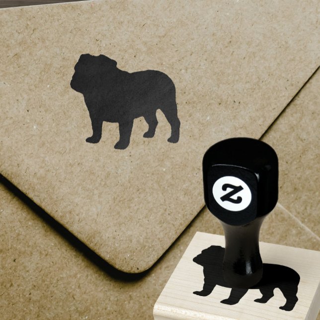 English Bulldog Dog Breed Silhouette Rubber Stamp (Creator Uploaded)