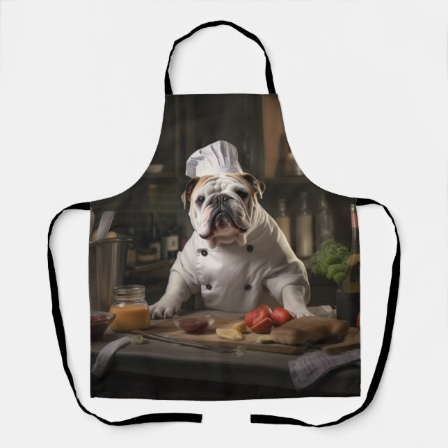 English Bulldog Dog Chef Apron (Front)