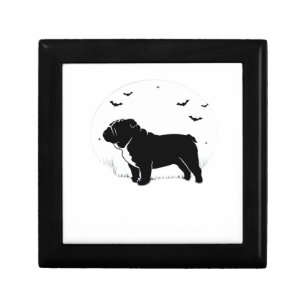 English Bulldog Dog – Halloween Moon Silhouette Ov Gift Box