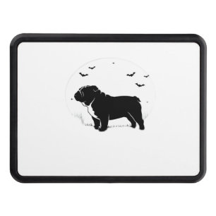 English Bulldog Dog � Halloween Moon Silhouette Ov Hitch Cover