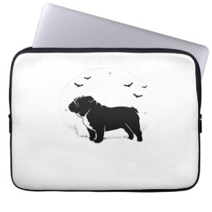 English Bulldog Dog – Halloween Moon Silhouette Ov Laptop Sleeve