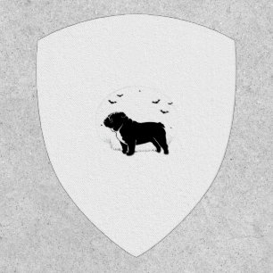 English Bulldog Dog � Halloween Moon Silhouette Ov Patch