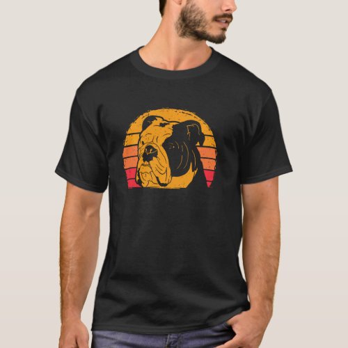 English Bulldog Dog Lover Retro Vintage Distressed T_Shirt
