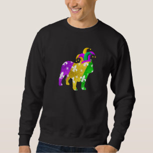 English Bulldog Dog Mardi Gras Carnivals Funny Pup Sweatshirt