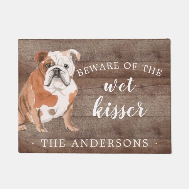 English Bulldog Dog Personalized Door Mat (Front)