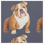 English Bulldog Dog pet art pop Fabric