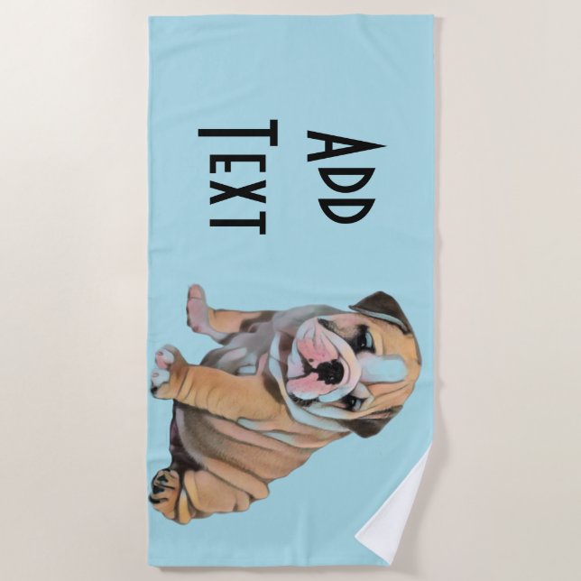 English Bulldog dog pet Beach Towel (Front)