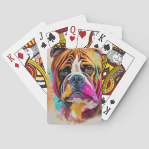 English Bulldog Dog Pet Cute Adorable Animal Compa Poker Cards