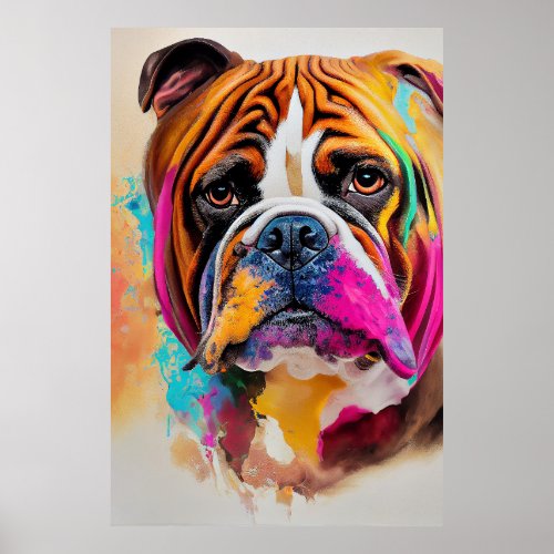 English Bulldog Dog Pet Cute Adorable Animal Compa Poster
