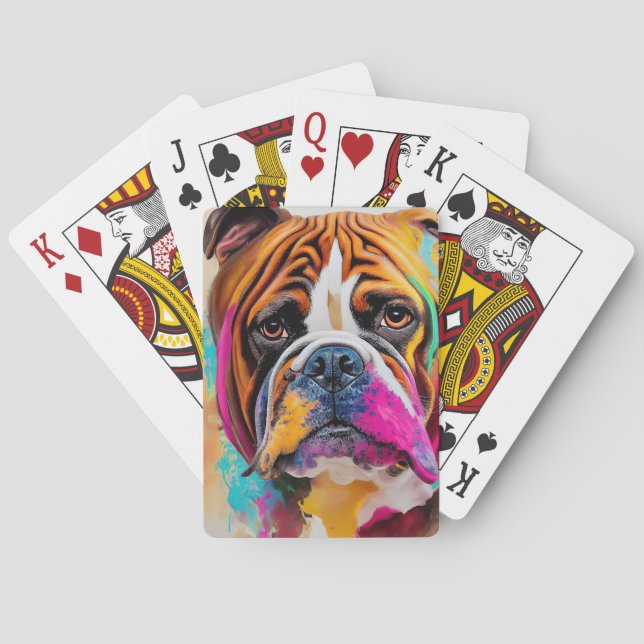 English Bulldog Dog Pet Cute Adorable Animal  Poker Cards (Back)