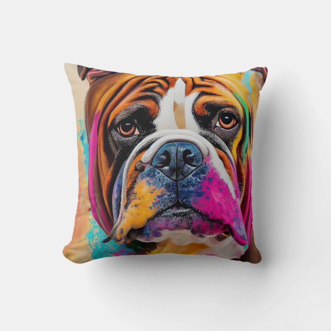English Bulldog Dog Pet Cute Adorable Animal  Throw Pillow (Front)