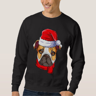 English Bulldog Dog Santa Claus Pajama Christmas W Sweatshirt