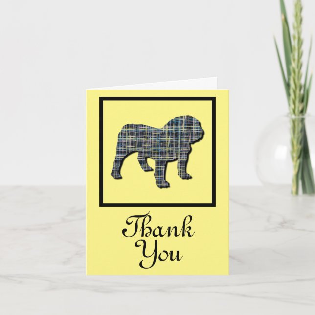 English Bulldog Dog Thank You Greeting Card (Front)
