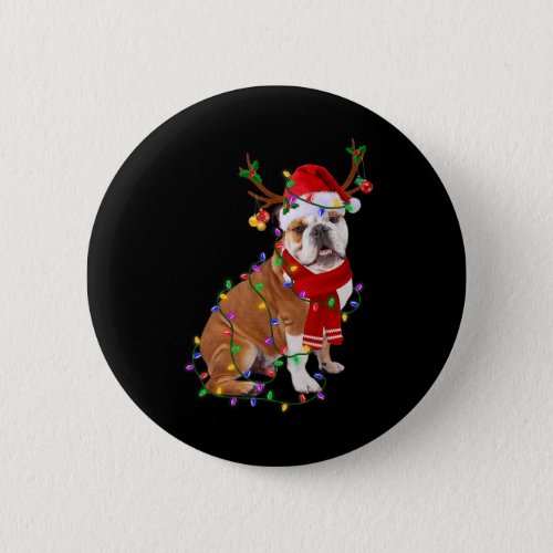 English Bulldog Dog Tree Christmas Lights Xmas Paj Button