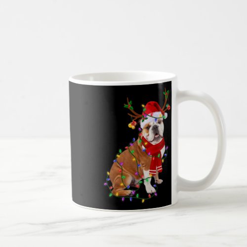 English Bulldog Dog Tree Christmas Lights Xmas Paj Coffee Mug