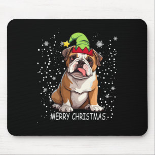 English Bulldog Dog Tree Christmas Sweater Xmas Do Mouse Pad