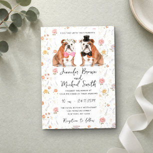 English Bulldog Dogs Lover Wedding Invitation