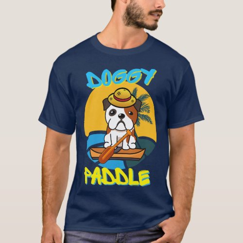 English bulldog doing the doggy paddle on a boat T_Shirt