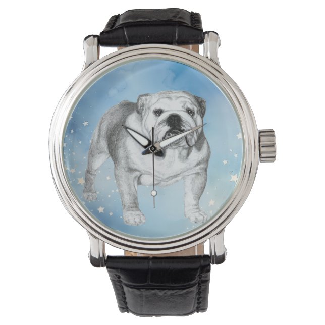English Bulldog drawing Watch (Front)