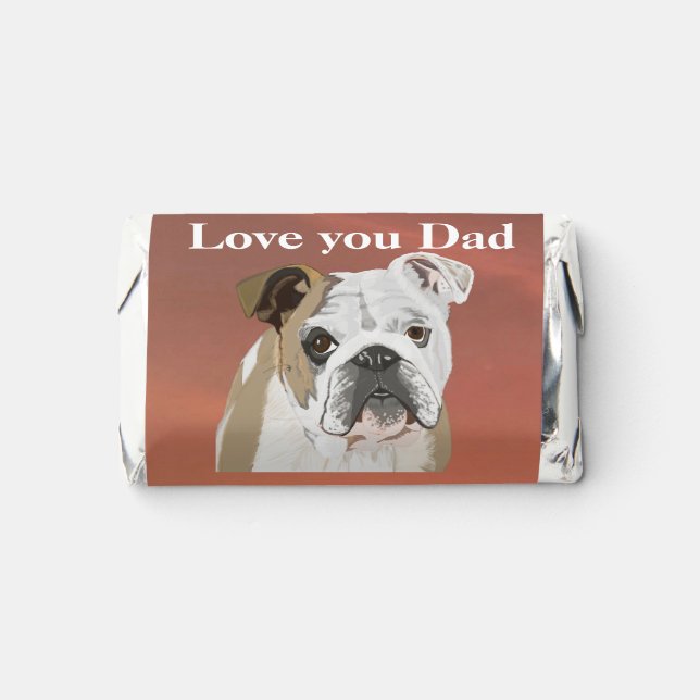 English Bulldog Editable Dad Hershey's Miniatures (Front)