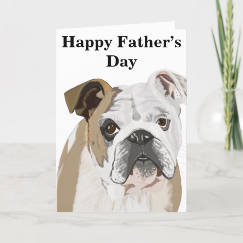 English Bulldog Editable Fathers Day Holiday Card