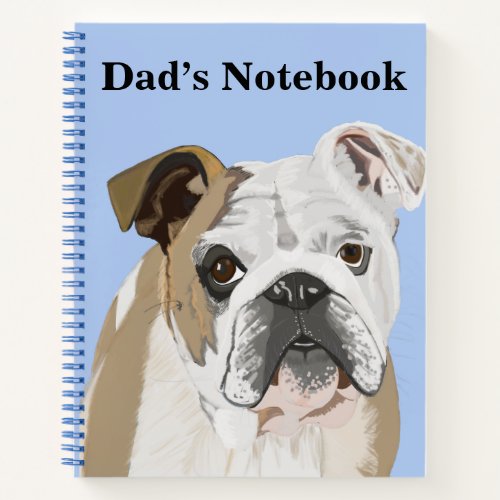 English Bulldog Editable  Notebook