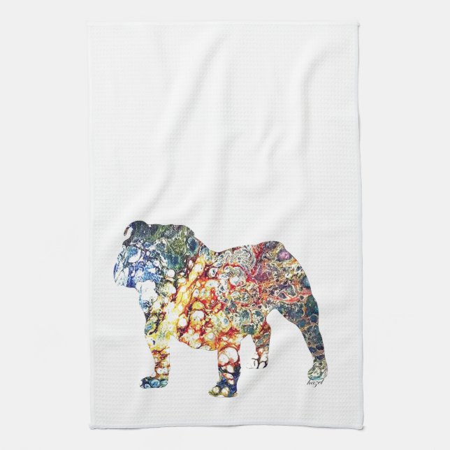 English Bulldog, English Bulldog Gifts, Bulldog Kitchen Towel (Vertical)