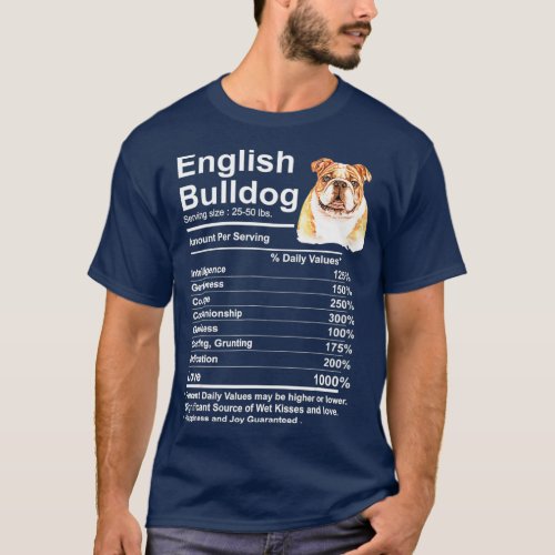 English Bulldog Facts Gift Funny English Bulldog T_Shirt