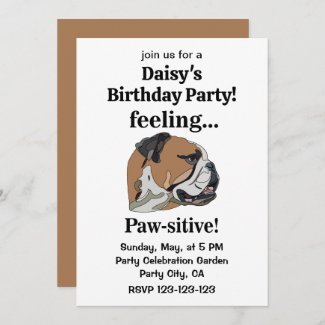 English Bulldog Feeling Pawsitive Birthday Party