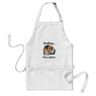 English Bulldog Feeling Pawsitive Dog Lover Adult Apron