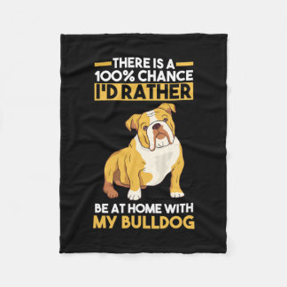 English Bulldog  Fleece Blanket