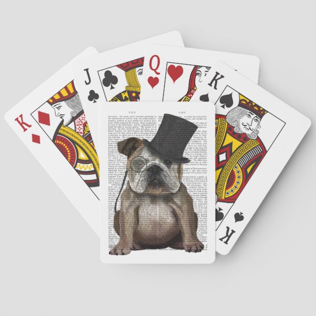 English Bulldog, Formal Hound and Hat Poker Cards (Back)