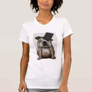 English Bulldog, Formal Hound and Hat T-Shirt