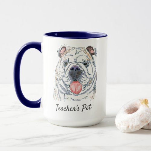 English Bulldog Funny Original Illustration Mug