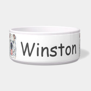 English Bulldog Funny Smiling Dog Personalized Bowl