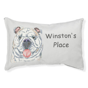 English Bulldog Funny Smiling Dog Personalized Pet Bed