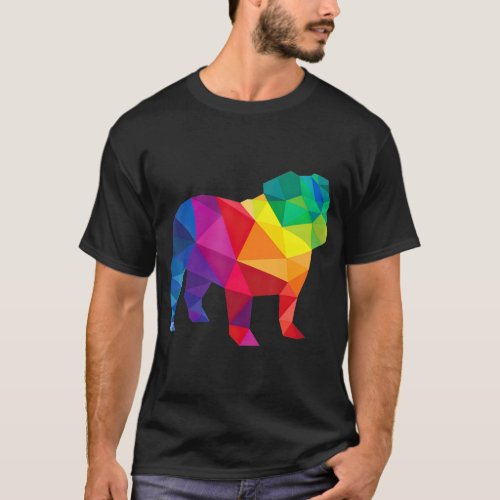 English Bulldog Gay Pride LGBT Rainbow Flag  LGBTQ T_Shirt