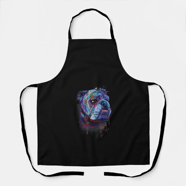 English Bulldog Gift A English Bulldog Mom Apron (Front)