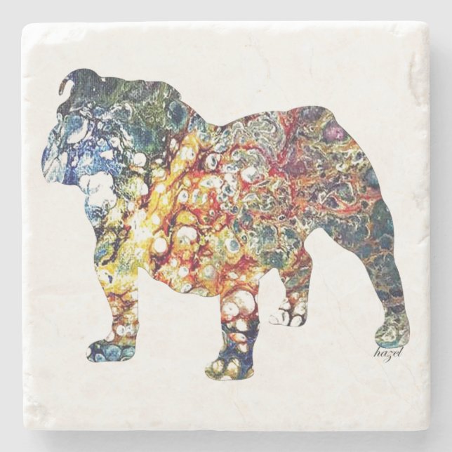 English Bulldog, Gifts, English Bulldog Art, Stone Coaster (Front)