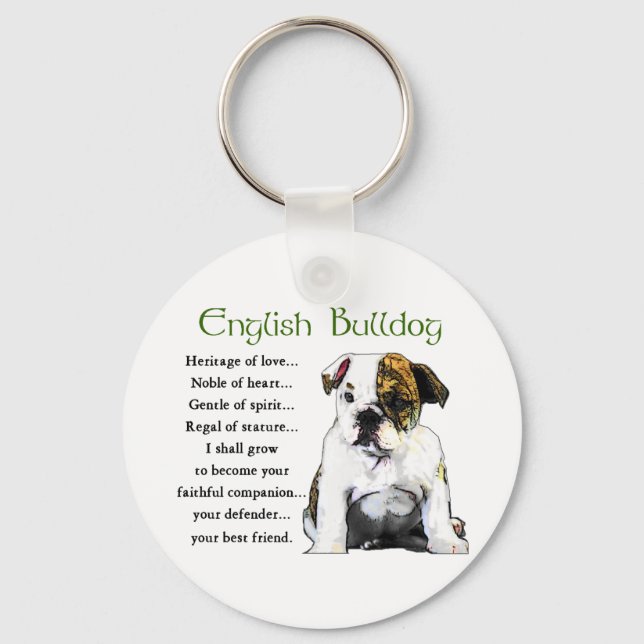 English Bulldog Gifts Keychain (Front)