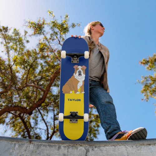 English Bulldog Graphic Personalized Skateboard