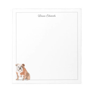English Bulldog Gray Border Notepad