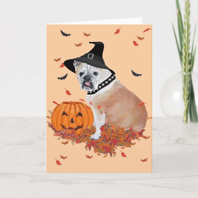 English Bulldog Halloween Card (Front)